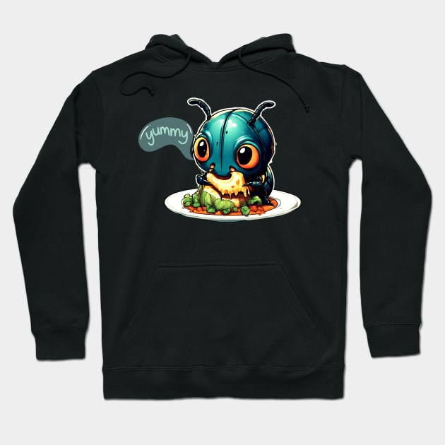 beetle eat on the plate Hoodie by dodolanlaku